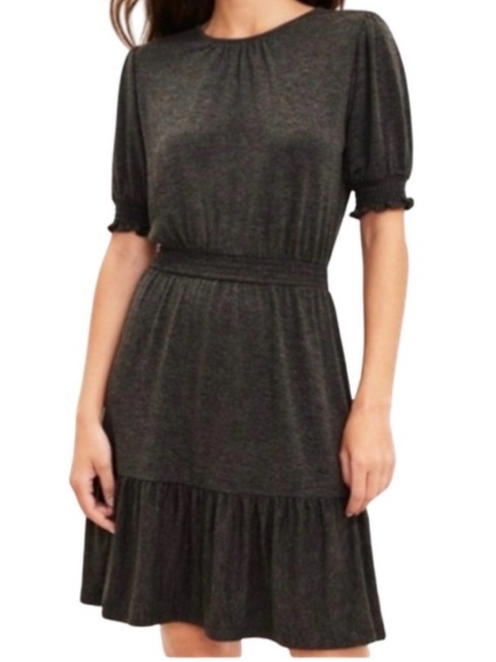 LOFT Charcoal Heather Knit Dress